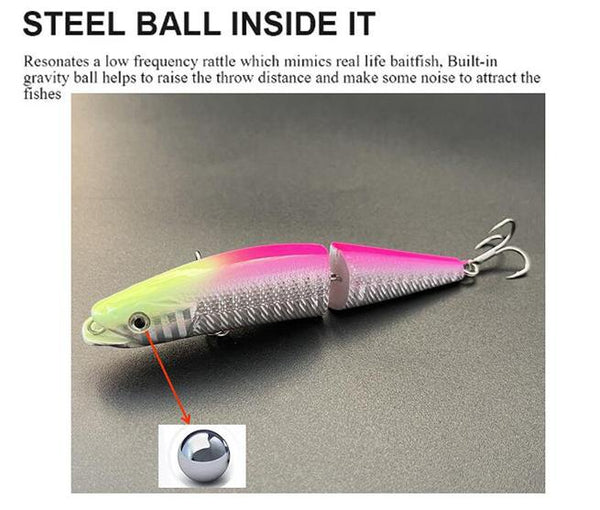 Swimbait Minnow Articulé JB-54 Coulant 9cm 13.6g — photo fournisseur