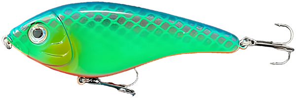 Jerkbait Minnow Lourd JK-04 Coulant 11.5cm 36.4g — 01 · Turquoise / Vert